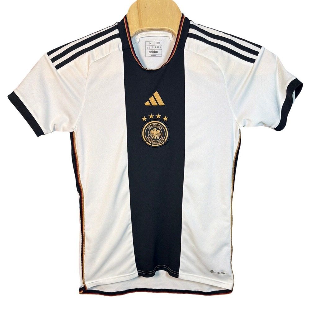 Adidas Germany National Team Home Jersey White Black Gold HF1467 Mens Medium